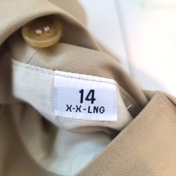 Burberry Women’s Vintage Tan Nova Check Trench Coat–Wool Lined–Size 14 XX-Long - Picture 5 of 16